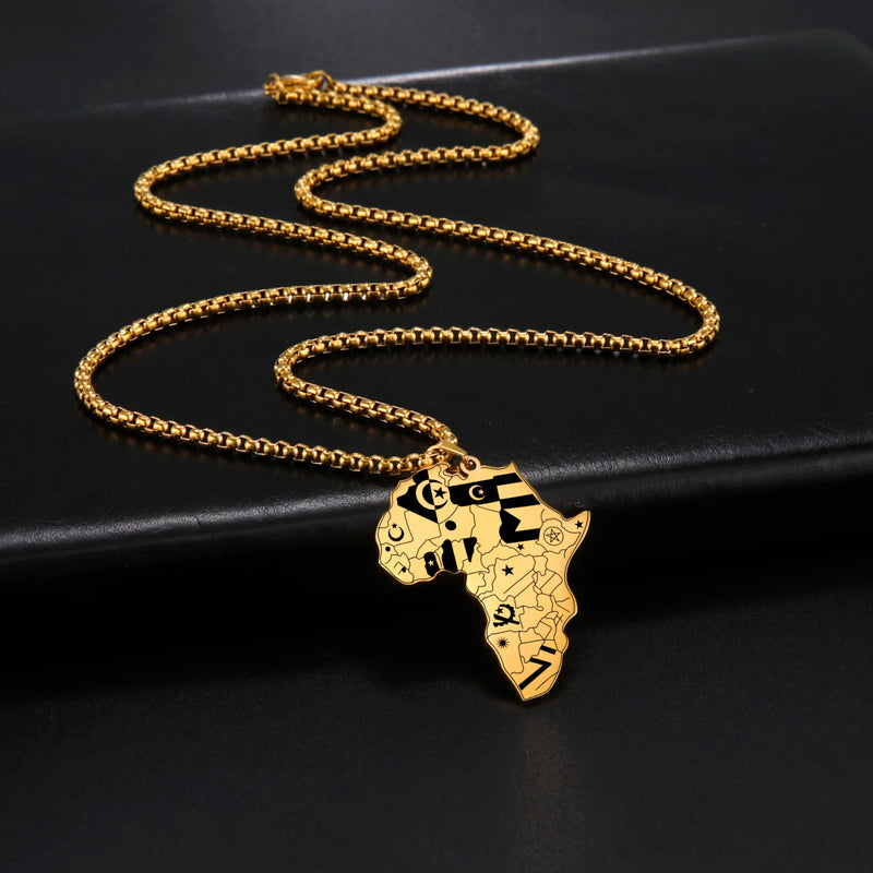 Africa Map Pendant Necklace / Colar com pingente de mapa de África