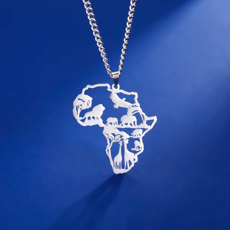 Africa Map Pendant Necklace / Colar com pingente de mapa de África