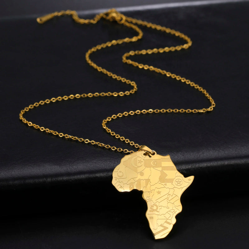 Africa Map Pendant Necklace / Colar com pingente de mapa de África