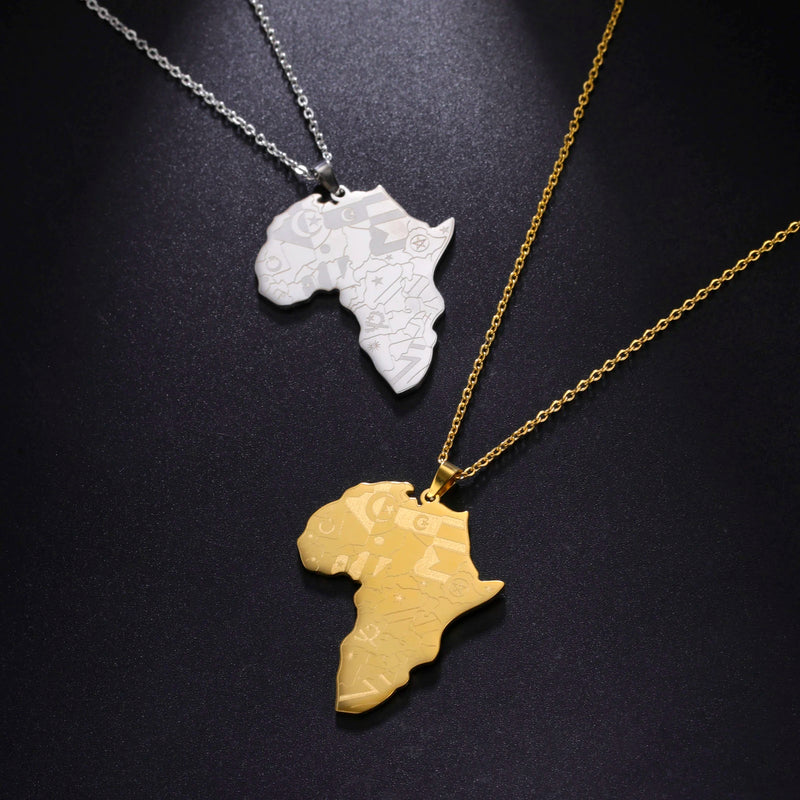 Africa Map Pendant Necklace / Colar com pingente de mapa de África