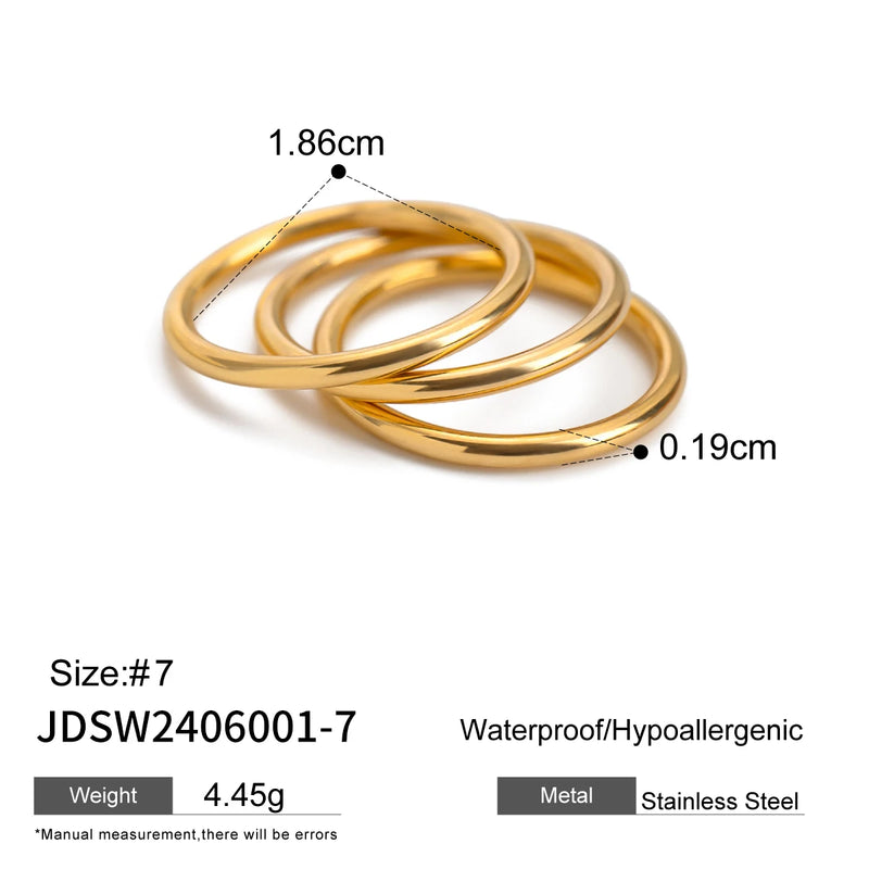 Aneis - Coleção Sereia PVD Real Gold 18K Plated