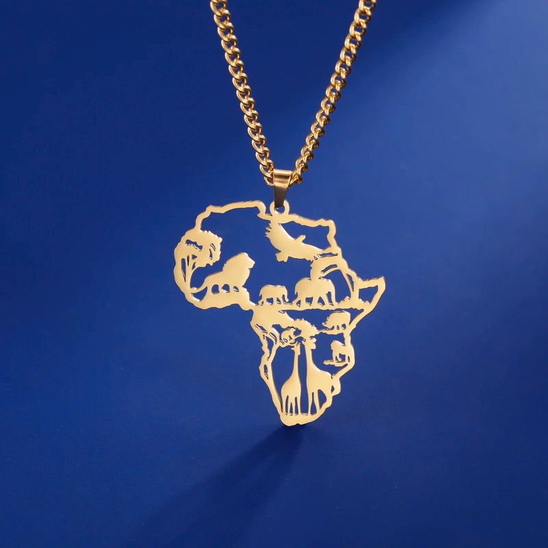 Africa Map Pendant Necklace / Colar com pingente de mapa de África