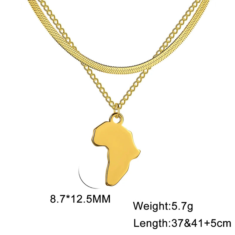 Africa Map Pendant Necklace / Colar com pingente de mapa de África