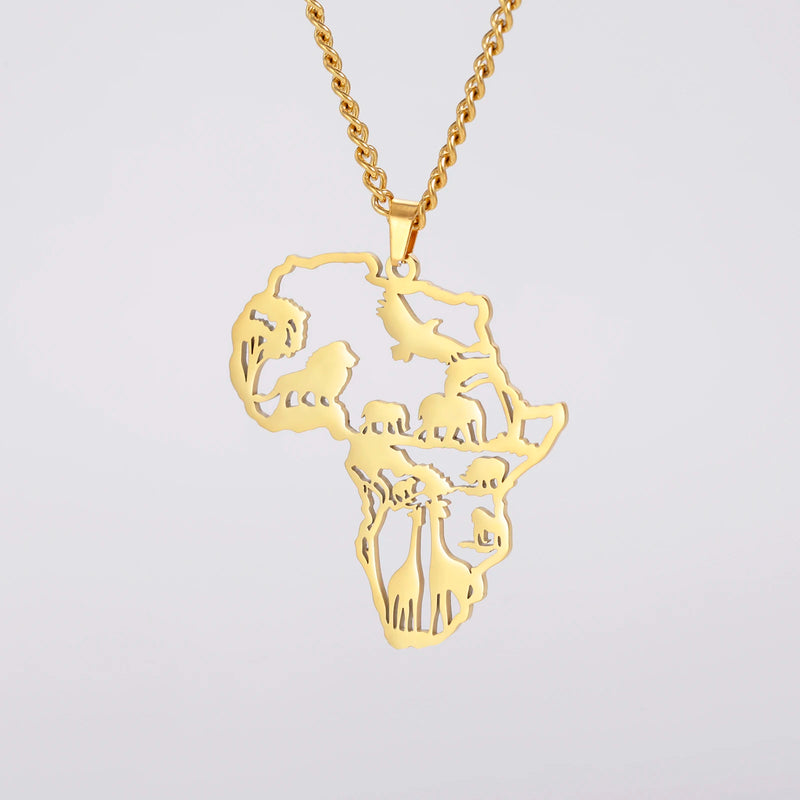 Africa Map Pendant Necklace / Colar com pingente de mapa de África