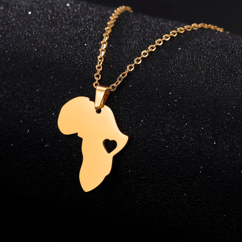 Africa Map Pendant Necklace / Colar com pingente de mapa de África